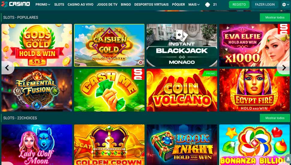 22bet Seleção de Jogos