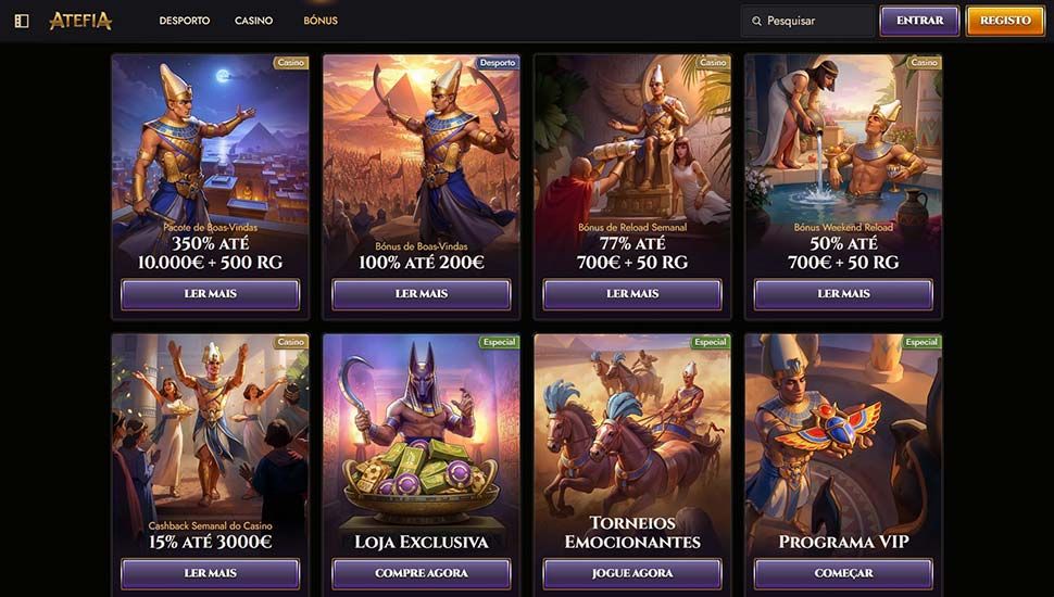 Atefia Casino - Lista de promoções