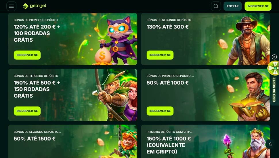bónus do Betnjet Casino