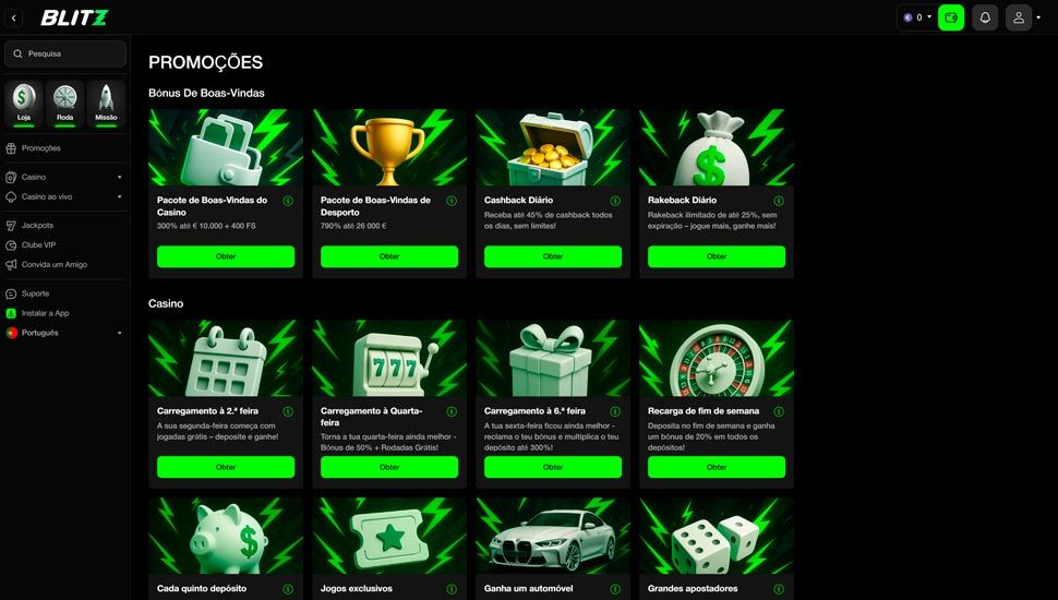 Blitz.bet promocoes