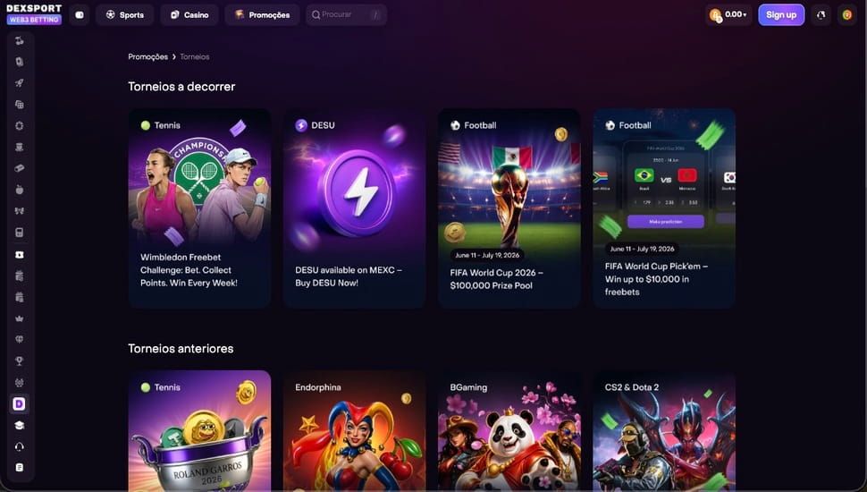 Dexsport casino torneios