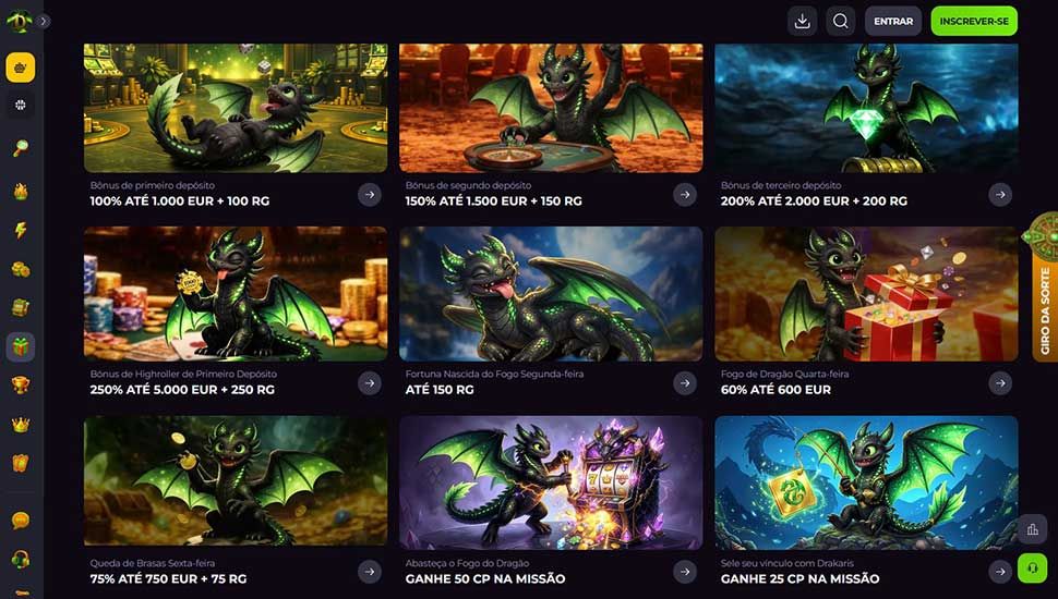 Casino Drakaris - lista de promoções