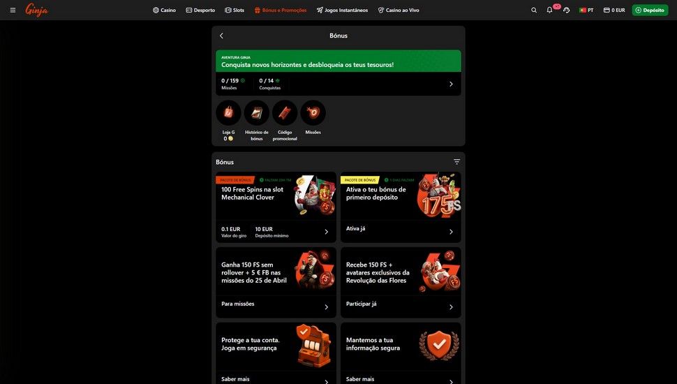 Ginja casino promoções