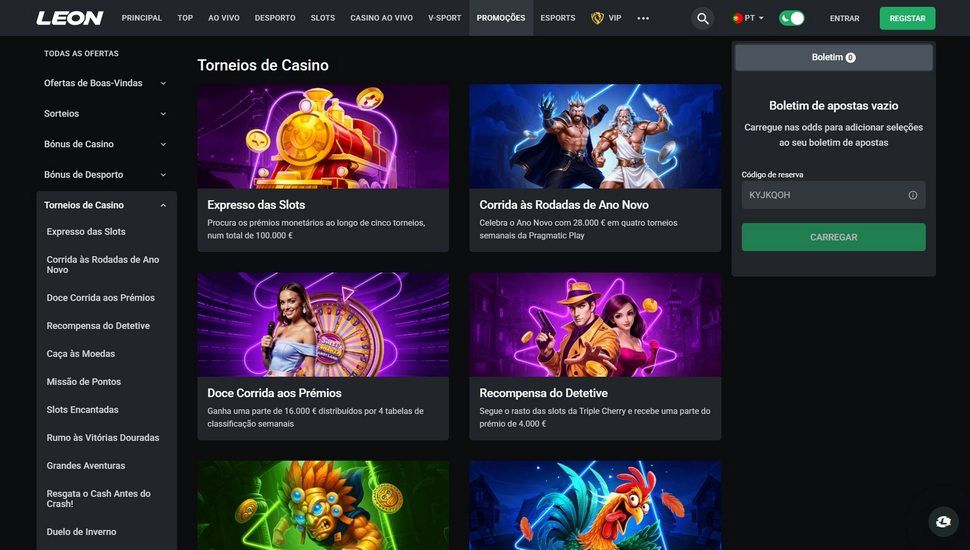 Leon casino Torneios