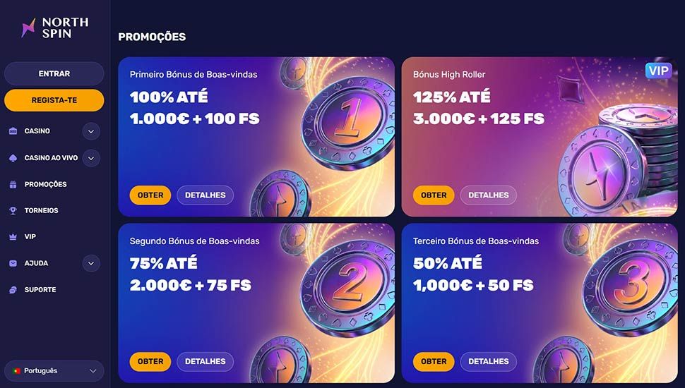 Northspin Casino - Lista de promoções