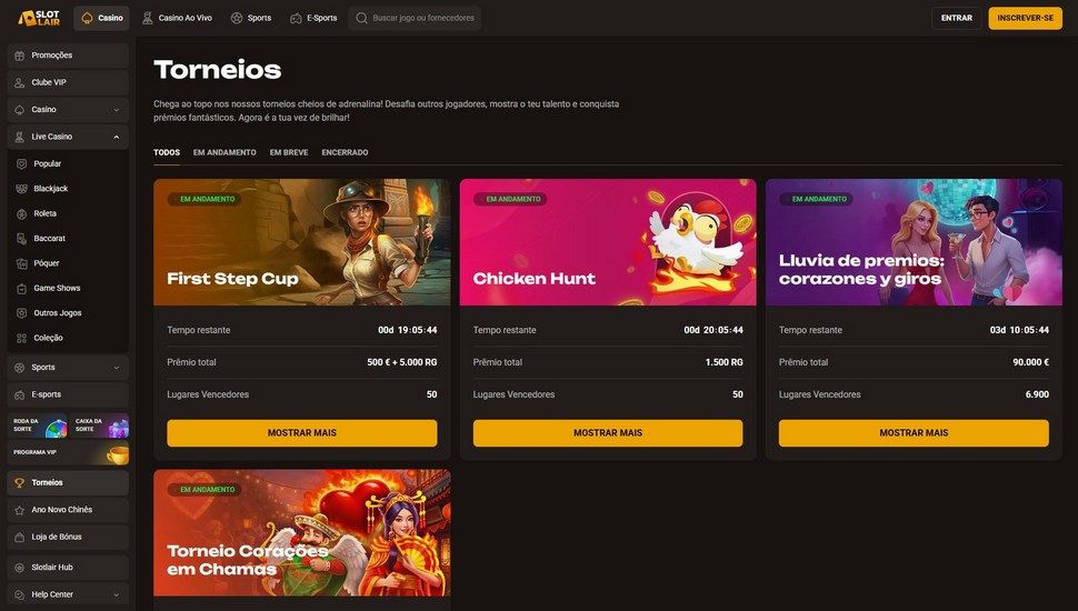 SlotLair casino torneios