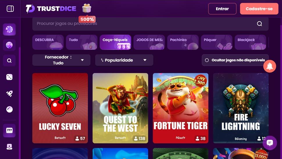 Trustdice Casino - Lista de jogos