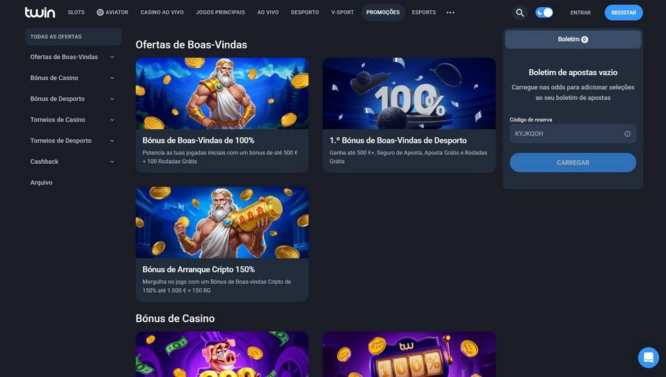 Twin casino Promoções