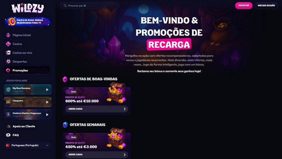 Wildzy casino bónus