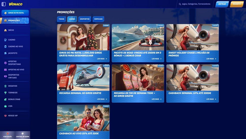 Wonaco casino promoções