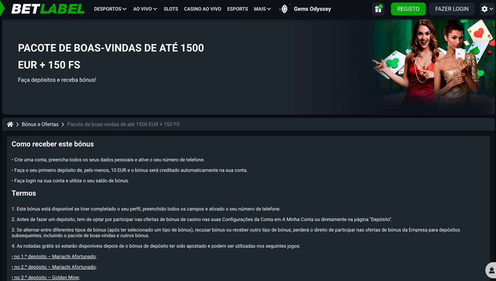 Betlabel Bónus de Boas-Vindas