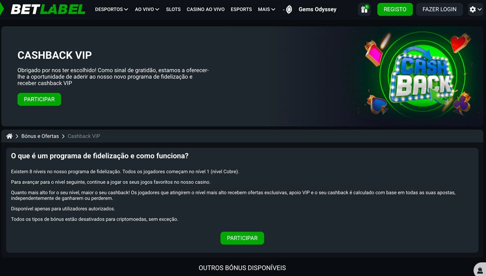 Betlabel Cashback VIP