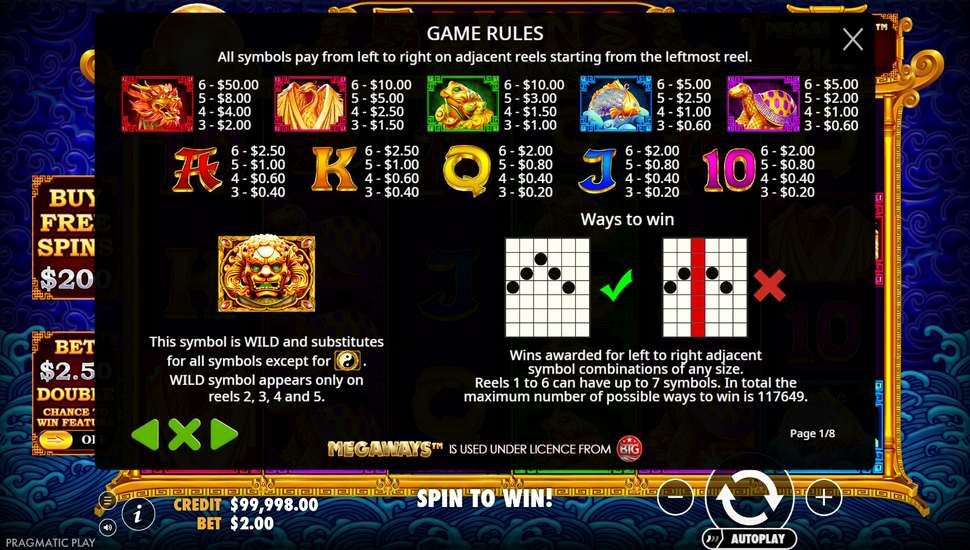 5 lions megaways slot tabela de pagamento