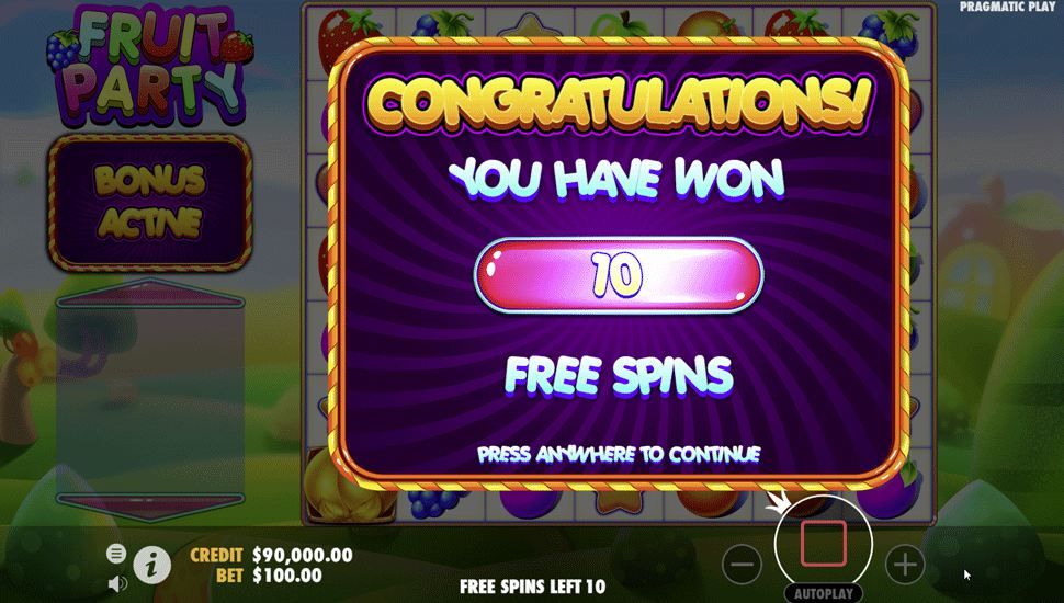 Fruit Party slot bónus