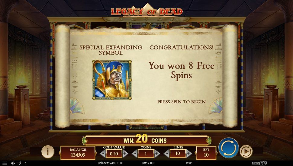 Legacy of Dead slot Bonus