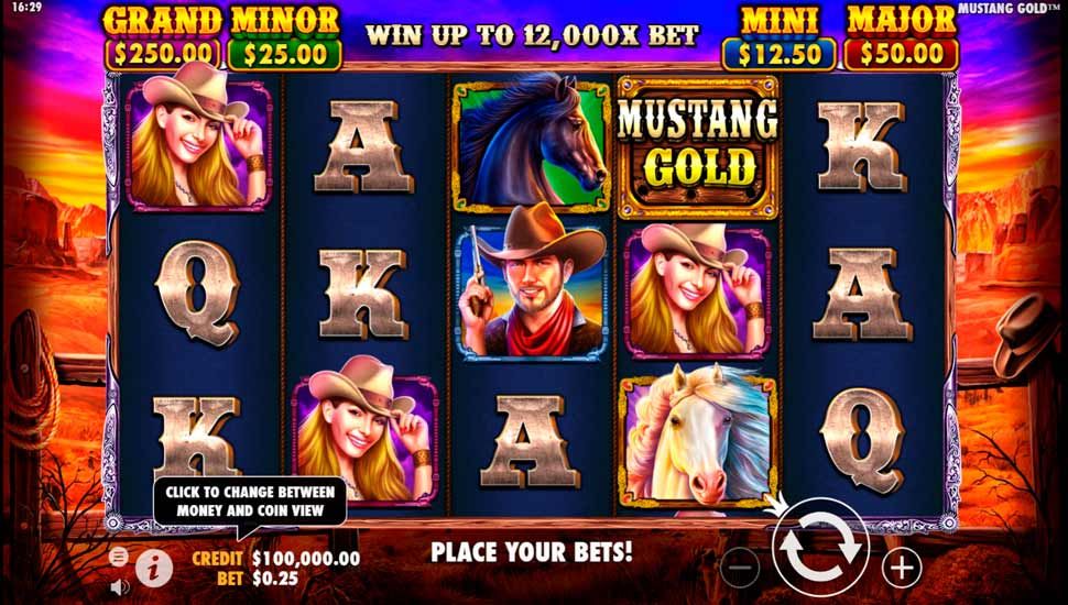 Mustang Gold slot Jogabilidade
