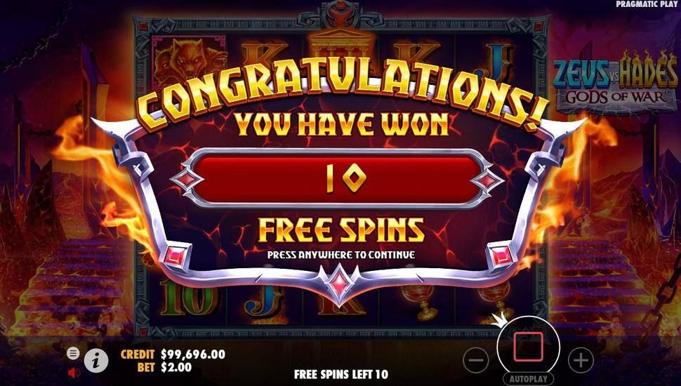 Zeus vs Hades slot bónus